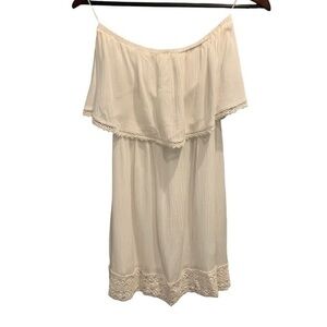 Flying Tomato White Cotton Off the Shoulder Dress Size Small
